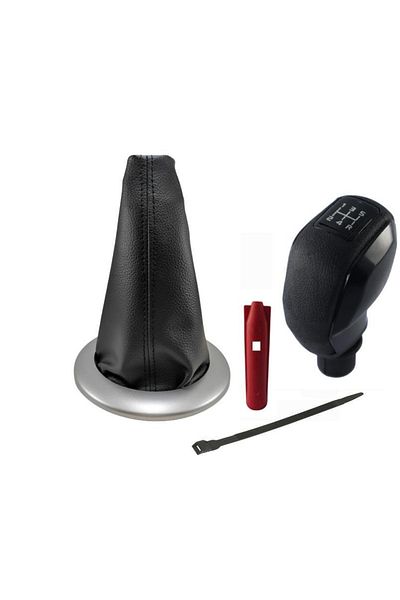 Vts Körük Cıtroen Berlingo Gear Shift Gauge + مقبض رياضي أسود خياطة + مقبض رياضي غطاء زجاجي أسود