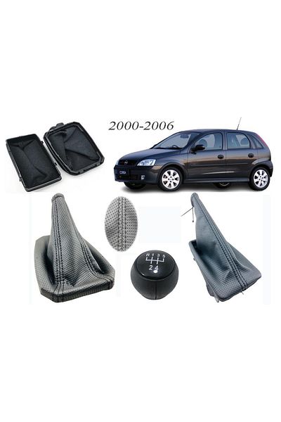 Vts Körük Opel Corsa C Gear Shift Gaiter Handbrake Gaiter Shift Knob Perforated Leather Black Stitching