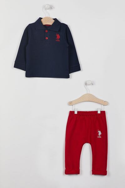 U.S. Polo Assn. U.s. Polo Assn Lisanslı Yakalı Lacivert Erkek Bebek Uzun Kol Sweatshirt Takım