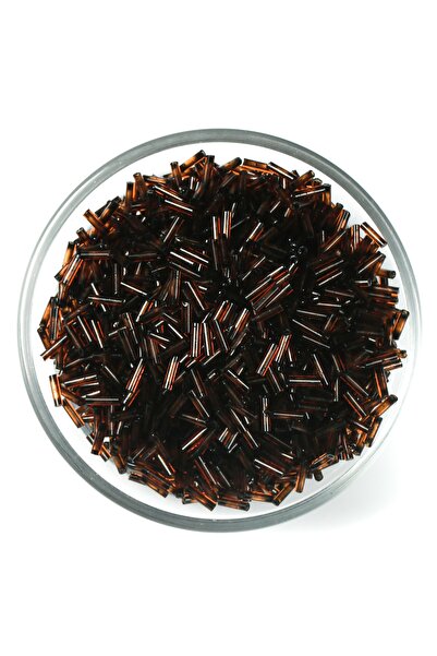 yfhobi 50 Gram - Cam Boru Boncuk, Takı Yapım Boncuğu, Boru Kum Boncuk, Parlak Koyu Kahve Renk, K21