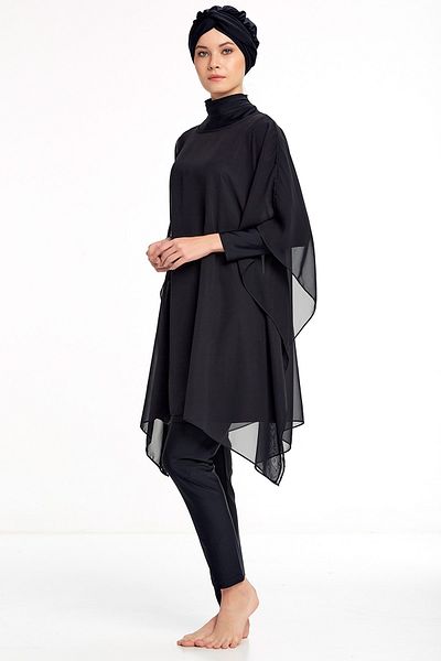 Adasea Special Design Tulle Hijab Pareo Swimsuit 6038