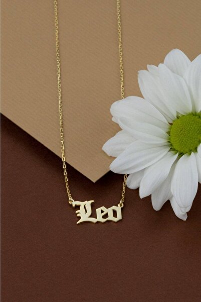 925Silver 24 Ayar Has Altın Kaplama Aslan Burcu Kolye