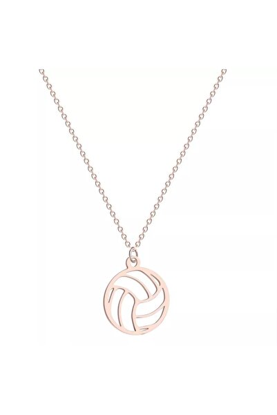 Genel Markalar Voleybol Topu Rose Gold Kaplama Gümüş Kolye