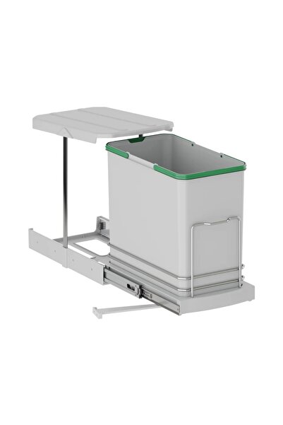 STARAX Tls. Rail Plastic Body Trash Can 24 Lt.-Grey