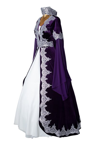 DolunayModa Kaftan ,bindallı Yeni Sezon Gümüş Dantelli Mira Model