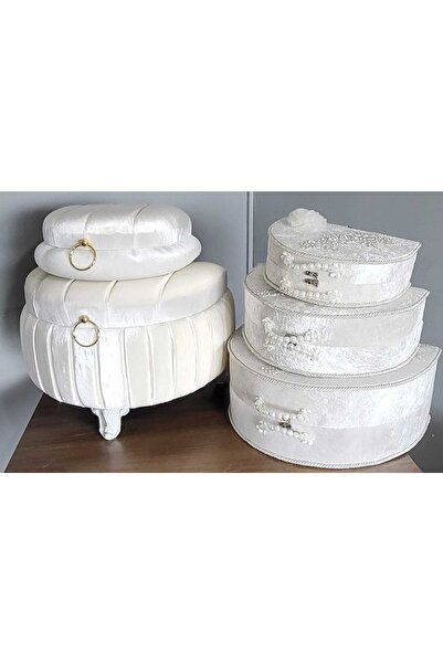 Kırçova Tekstil Şura Söz Nişan Bohça Gelin Düğün Çeyiz Sandık 5 Li Sett