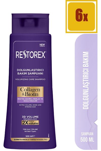 Restorex Kolagenový a biotinový vyplňující šampon 500 ml 6 kusů