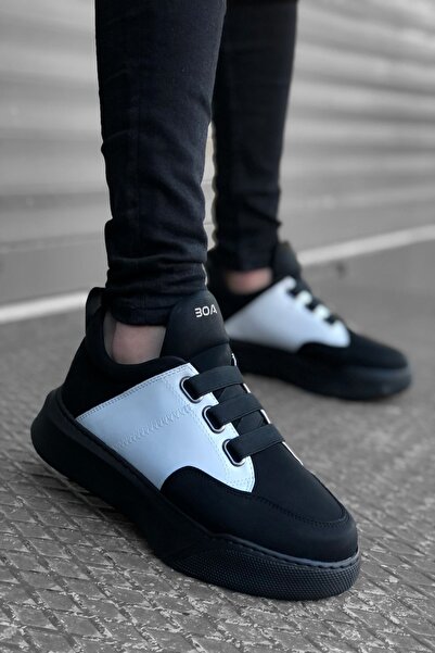 Rainon Store Banded High Sole Black White Men's Sneakers