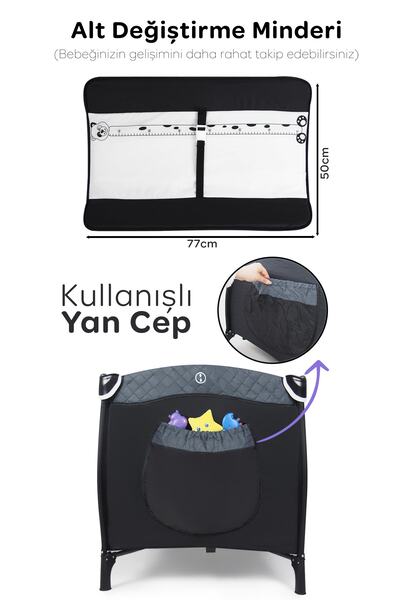 Prego San Diego Plus Dönenceli Oyun Parkı 70*120 Cm 8029