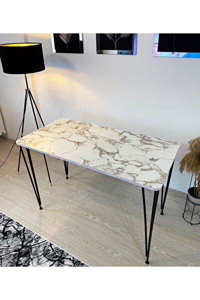 stone concept mobilya meric kaya Mutfak Masası Metal Ayaklı Masa 60x120cm Bey...