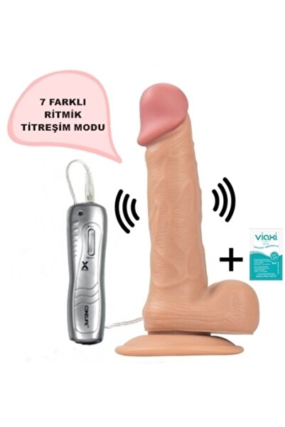 Erolife Gerçekçi Realistik Titreşimli Vantuzlu Vibratör Penis 21 cm