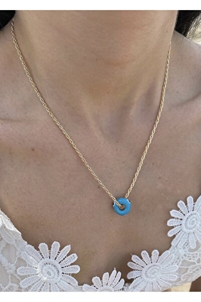 takıtarzım سلسلة حبل الذهب قلادة حجر العين الزرقاء