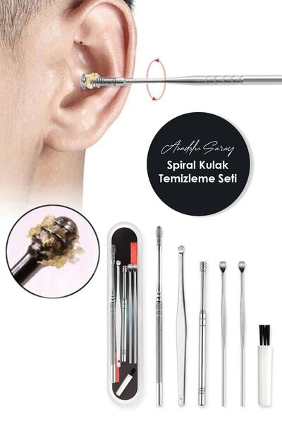 Anadolu Saray Çarşısı Paslanmaz Çelik Temizleme Seti Spiral Kulak Temizleme Balmumu Toplayıcı Çıkarıcı Temizleyici Bakımı