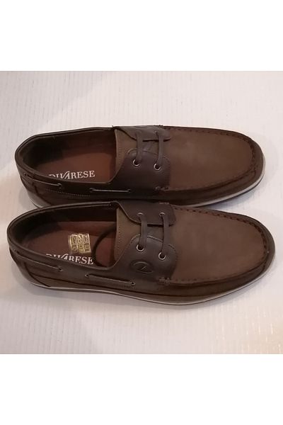 D By Divarese Unisex Leather Nubuck Combination Brown Soft Rubber Sole Lace Up Shoes
