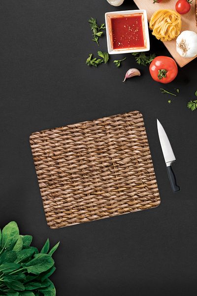 Decorita Wicker Look |   Glass Cutting Board - Glass Cutting Board |   29cm X 34cm