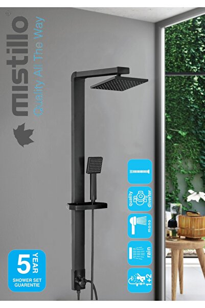 Mistillo Regard Rain Duş Sistemi Siyah Duş Seti