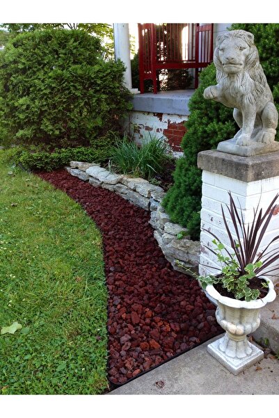 Asenya Kırmızı Pomza Taşı 15-25 Mm 50 Kg Volkanik Ponza Lav Taşı Ponza Kaktüs...