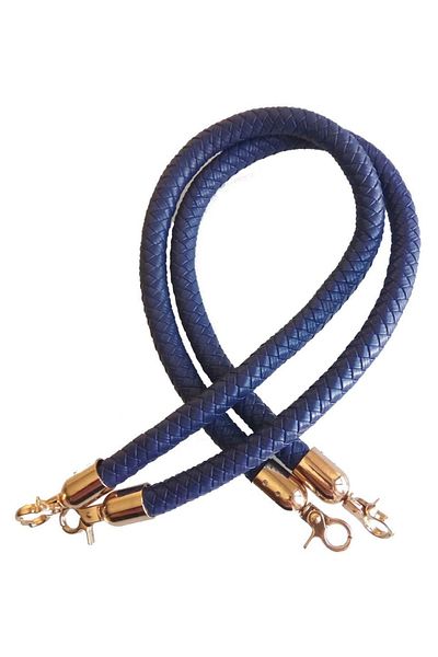 angel çanta aksesuar Geantă lungă tricotată de culoare albastră - metal auriu deschis