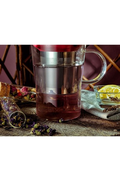HECTOR EMPORİUM 1Kszkp0002375 Bayonne Mug with Strainer - Red