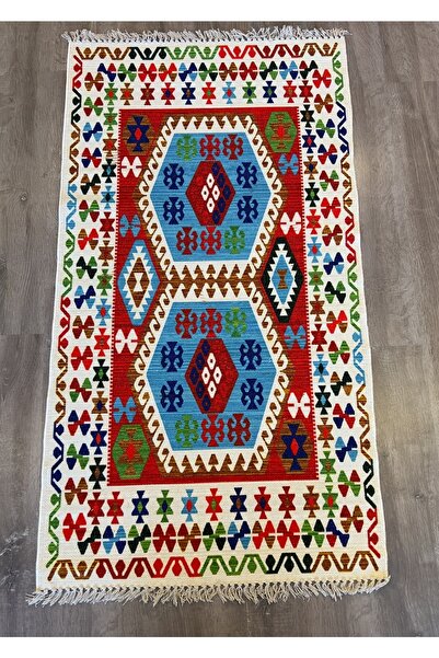 Rugs Modern Halı Cotton 553 Ethnic Patterned Authentic Vivid Multicolor Rug
