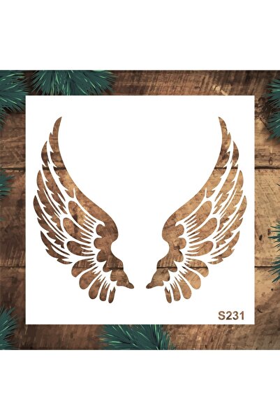 STENCİLTASARIM Stencil Tasarım S231 Kanat- Dekoratif Duvar, Fayans Ve Eşya Bo...