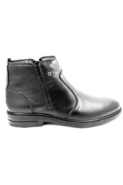 Pierre Cardin 385040 Μαύρες χειμερινές γούνινες ανδρικές μπότες με φερμουάρ