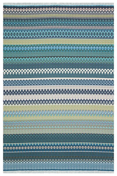 Rugs Modern Halı سجادة قاعدة منسوجة متعددة الألوان من القطن 548 باللون الفيروزي والكاكي