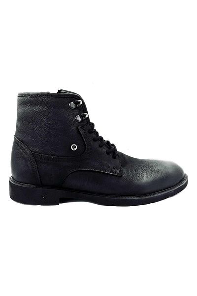 Pierre Cardin 382106 Μαύρες χειμερινές ανδρικές μπότες με κορδόνια με φερμουάρ