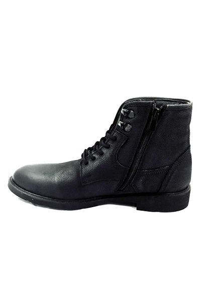 Pierre Cardin 382106 Μαύρες χειμερινές ανδρικές μπότες με κορδόνια με φερμουάρ