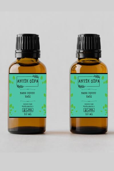 Antik Şifa عبوة من قطعتين زيت النعناع العطري النقي 100% - 10 مل