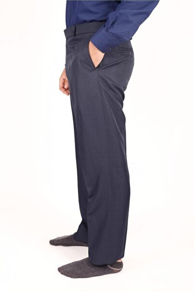 nacar çarşı Erkek Klasik Rahat Kesim Lacivert Kumaş Pantolon