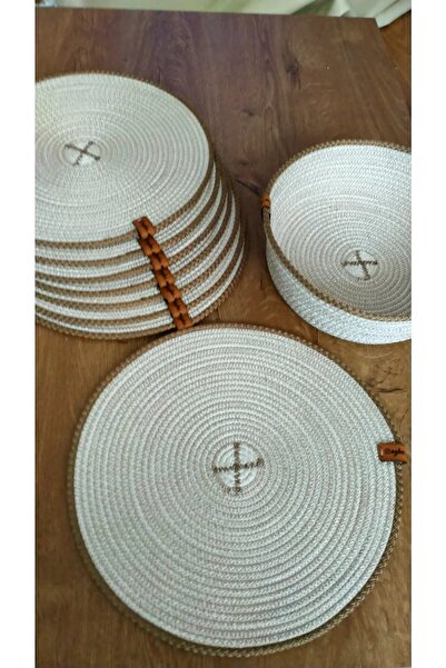 ogbemyworld مجموعة أطباق شاحن مخططة برونزية دائرية مقاس 35 سم، 6 قطع، مجموعة ...