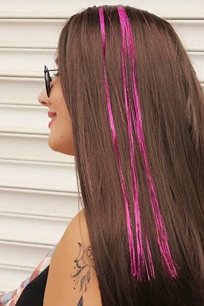 Cadı Peruk 30 Ad.pembe Simli Saç Kaynak Takma Aparatı