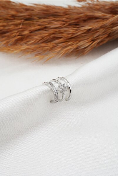 By Zeyna Aksesuar Kadın Altın Kaplama Zirkon Taşlı Kuzey Yıldız Model Earcuf ...