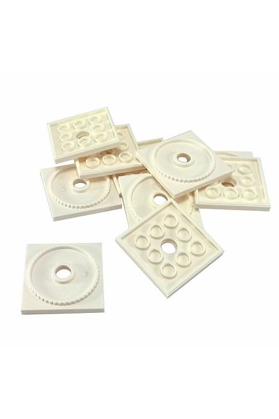 LEGO 4X4 White Brick Plate Base - 2 Pieces Custom Moc Turntable Accessory to Send