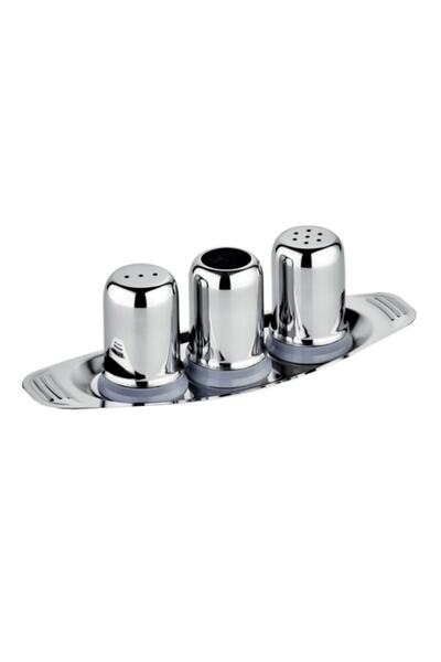 ÖzSa Home Tuzluk Baharatlık Kürdanlık Takımı Paslanmaz Çelik Kafe Lokanta Restoran Küçük Gondol Set (model 2)