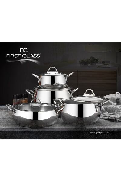FC FİRST CLASS Delux 8 Parça Tencere Seti Platin