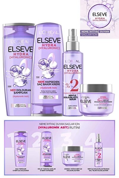ELSEVE Hydra [hyaluronic] Nem Ile Dolgunlaştıran Saç Bakım Seti