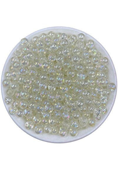 Hedef Bijuteri 8mm Şeffaf Renk Janjanlı Akrilik Top Boncuk,parlak Takı, Çanta...