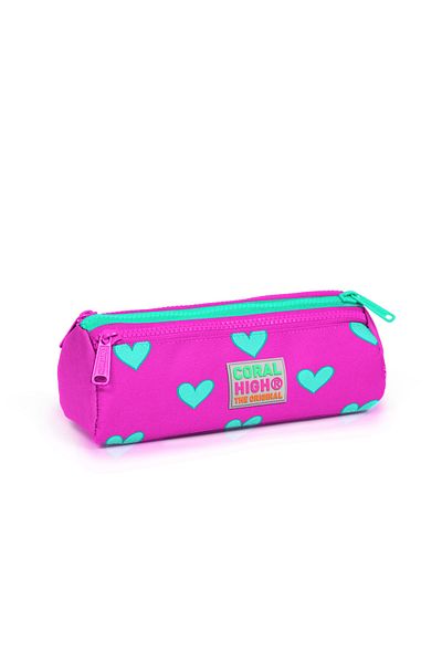 Coral High 3 Compartment Pencil Bag and Money Bag Set of 2