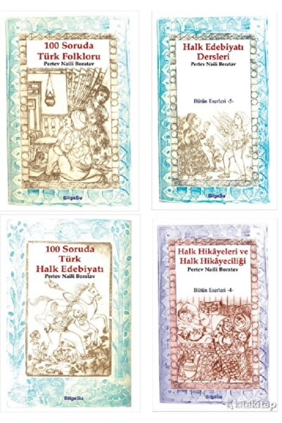 100 Soruda Türk Folkloru - 100 Soruda Türk Halk Edebiyatı / 4 Kitap Set - Pertev Naili Boratav