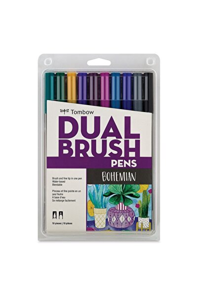 Tombow : Ab-t Dual Brush Pen Graphic Pen Set : Bohemian Colors (10 Colors)