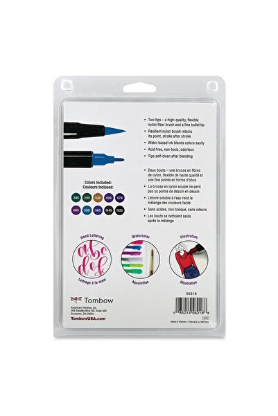 Tombow : Ab-t Dual Brush Pen Graphic Pen Set : Bohemian Colors (10 Colors)