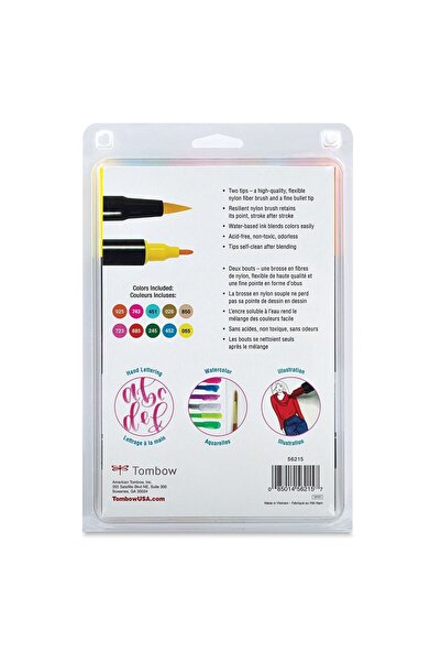 Tombow : Ab-t Dual Brush Pen Graphic Pen Set : Celebration Colors (10 Colors)