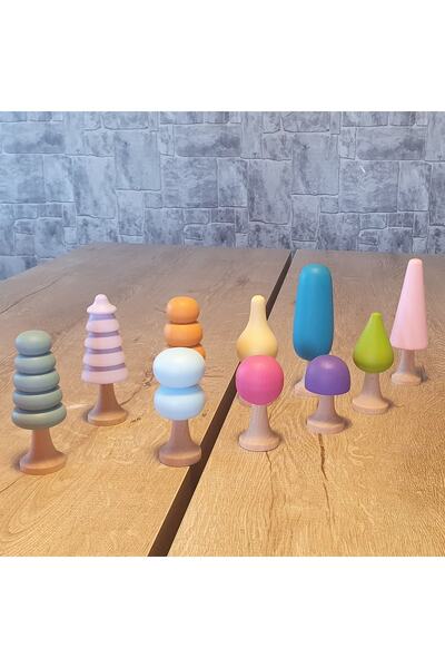 kırtkırt ahşap Waldorf Tree Set 10 Pieces Pastel