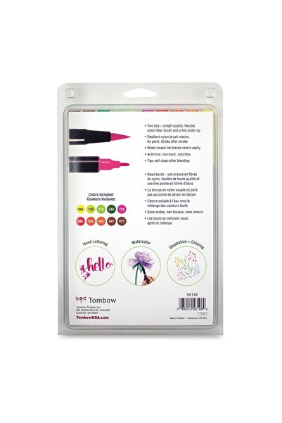Tombow : Ab-t Dual Brush Pen Graphic Pen Set : Citrus Colors (10 Colors)