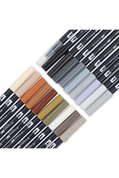 Tombow : Ab-t Dual Brush Pen Graphic Pen Set : Neutral Colors (20 Colors)