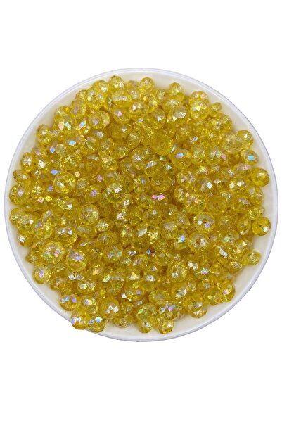 Hedef Bijuteri Sarı Renk 8mm Basık Janjanlı Akrilik Boncuk,parlak Takı Yapım ...