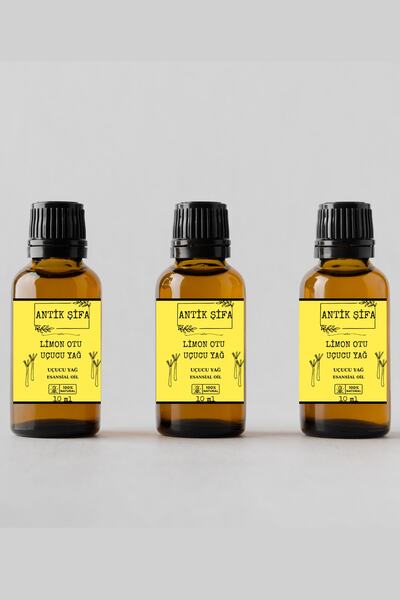 Antik Şifa زيت عشبة الليمون العطري النقي 100% - 3 × 10 مل