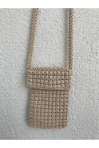 Parla Life El Örgüsü Makrome Telefon Cüzdan Çantası 12x20 Cm